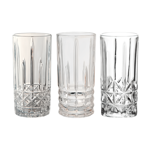 Vaso Longdrink labrado vidrio 355 ML 12 OZ