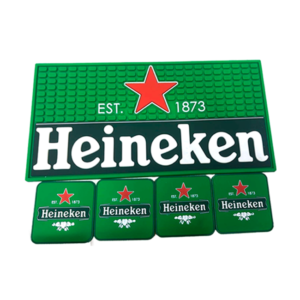 Barmat de Goma 40x20cm Heineken + posavasos